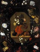 Juan de  Espinosa Still-Life with Flowers with a Garland of Fruit and Flowers oil painting artist